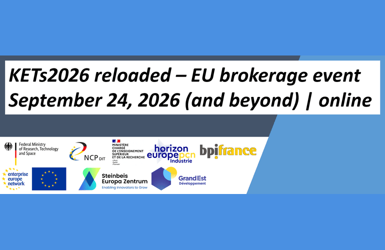 „KETs2026 reloaded“ – međunarodni online susret umrežavanja za natječaje klastera 4 i teme povezane s industrijom