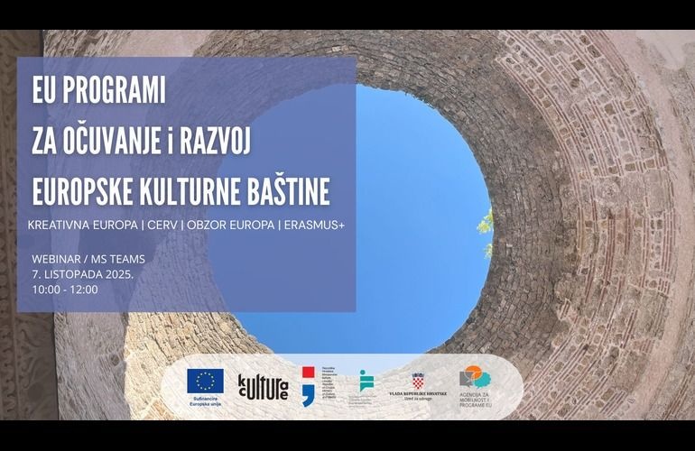 Webinar: Dani europske baštine 2025. – EU programi za očuvanje i razvoj europske kulturne baštine, 7. listopada 2025.
