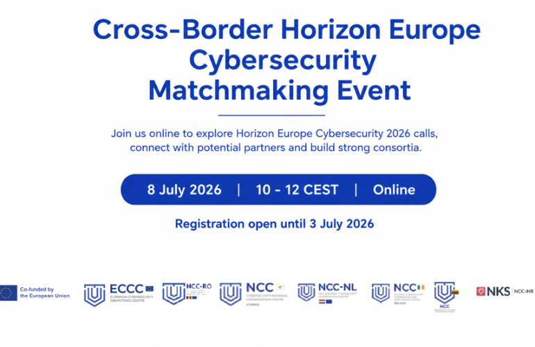 Poziv na susret umrežavanja Cross-Border Horizon Europe Cybersecurity Matchmaking Event, 8. srpnja 2026.