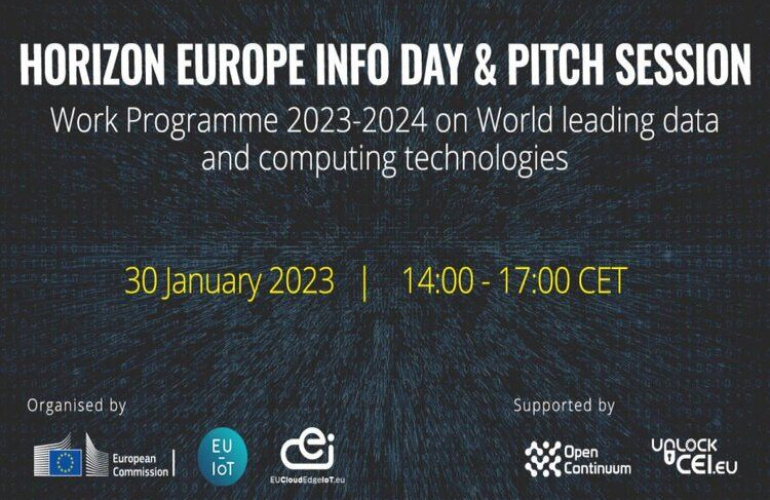 HORIZON EUROPE INFO DAY & PITCH SESSION Radni program Obzor Europa 2023-2024 na temu „Vodeće svjetske podatkovne i računalne tehnologije”