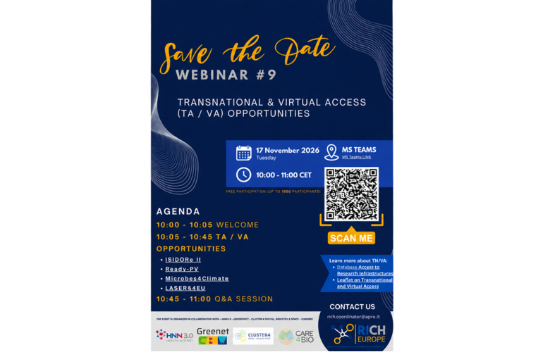 RICH Europe webinar: mogućnosti transnacionalnog i virtualnog pristupa istraživačkim infrastrukturama
