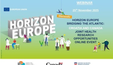 Poziv na webinar - Horizon Europe Bridging the Atlantic: Croatia and Canada Joint Health Research Opportunities Online Event, 25. 11. 2025.
